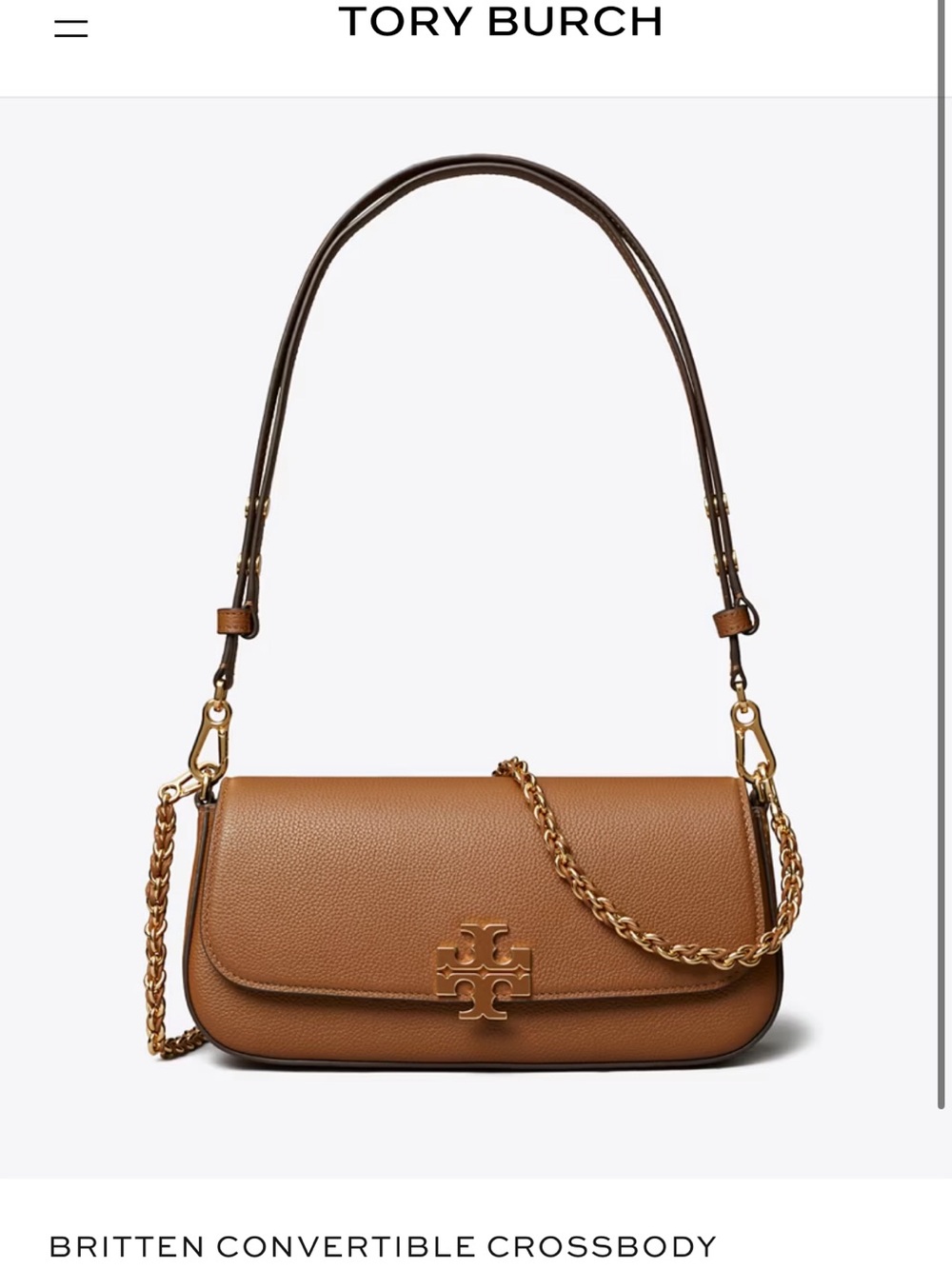 Tory Burch Britten Convertible Crossbody - Forest Brown